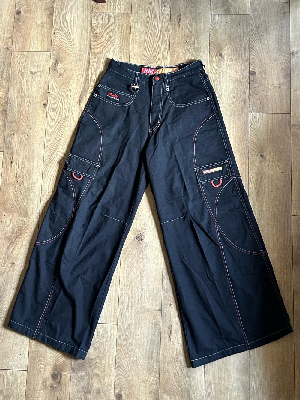 Kik Wear Black Wide-Leg Cargo Pants
